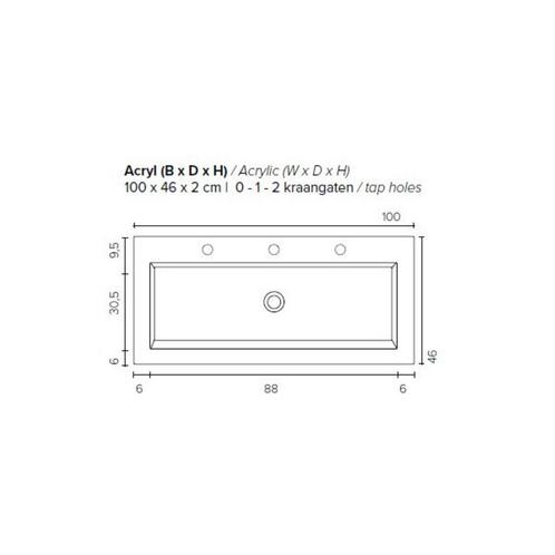 Badkamermeubel BWS Pepper Wastafel Porselein Incl, Huis en Inrichting, Badkamer | Badkamermeubels, Ophalen of Verzenden