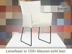 Leren eetkamerstoel Mate - Hermes Bianco (gebroken wit) -, Huis en Inrichting, Stoelen, Wit, Nieuw, Ophalen of Verzenden, Eén