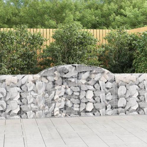 vidaXL Schanskorven 3 st gewelfd 300x30x80/100 cm, Tuin en Terras, Bloembakken en Plantenbakken, 100 cm of meer, Nieuw, Metaal