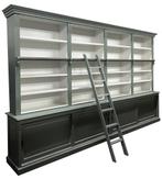 Boekenkast Engels groen - wit met trap Breda XXL 400 x 240cm, Huis en Inrichting, Kasten | Boekenkasten, Ophalen of Verzenden