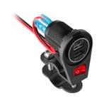 Opbouw lader motor - 2x USB - 12-24V / 3.1A - Met schakelaar, Doe-het-zelf en Verbouw, Elektra en Kabels, Ophalen of Verzenden