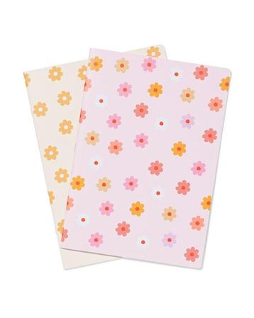 HEMA Schrift A4 lijnen bloemen - 2 stuks beschikbaar voor biedingen