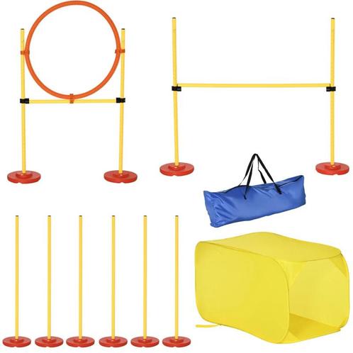 TRUUSK Dog Agility Set - 4 Obstakels in Rood en Geel - Perfe, Dieren en Toebehoren, Honden-accessoires, Nieuw, Verzenden