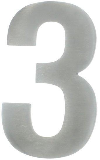 Huisnummer 3 130 mm RVS, Huis en Inrichting, Woonaccessoires | Overige, Nieuw, Ophalen of Verzenden