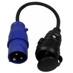 Benson Camping Adapter CEE 16A Mannetje naar Schuko Contr..., Doe-het-zelf en Verbouw, Elektra en Kabels, Ophalen of Verzenden