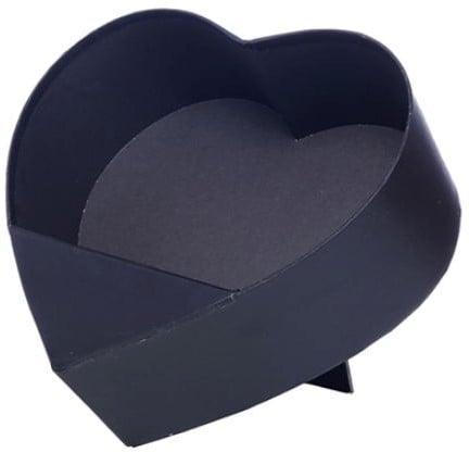 Bloemendoos zwart hartvorm karton met standaard staand open, Hobby en Vrije tijd, Knutselen, Nieuw, Ophalen of Verzenden