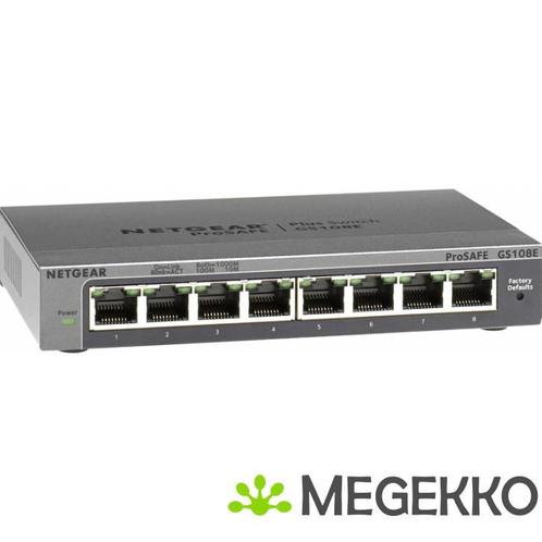 Netgear GS108E switch gigabit, Computers en Software, Netwerk switches, Nieuw, Verzenden