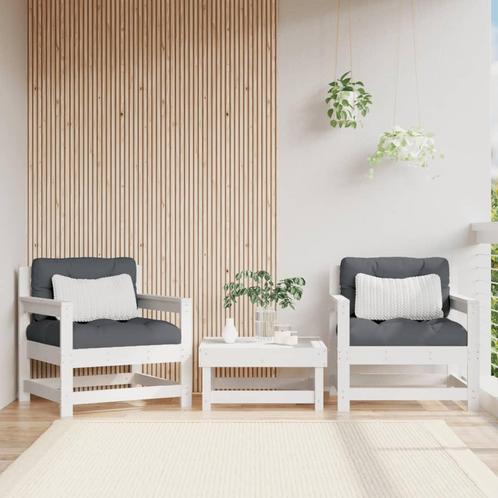 vidaXL Tuinstoelen 2 st massief grenenhout wit, Tuin en Terras, Tuinsets en Loungesets, Tuinset, Nieuw, Verzenden