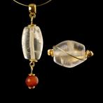Oud-Romeins Ring en hanger met Romeins rozenkwarts en