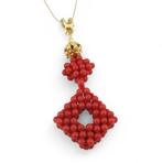 Koraal - Zilver - Oorbellen, Verzamelen, Mineralen en Fossielen