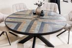 Ronde eettafel MOUNTAIN SOUL 140cm zwart grijs natuursteen, Huis en Inrichting, Tafels | Eettafels, Ophalen of Verzenden, Nieuw