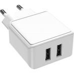 Gecertificeerde Dubbele USB Stekker met 2 USB Poorten - 12W, Ophalen of Verzenden, Nieuw