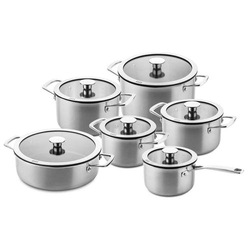12 Delige Downdraft Pannenset - Ducq, Huis en Inrichting, Keuken | Potten en Pannen, Verzenden