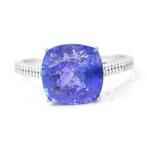 Zonder minimumprijs - Ring Platina - 4.45ct. tw. Tanzaniet -, Nieuw