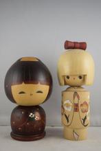 Japanse handgemaakte Kokeshi-poppen - Hout - Jiro Tsuda and