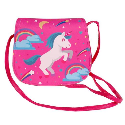 Schoudertasje eenhoorn Fuchsia - 14x16x7cm NIEUW, Sieraden, Tassen en Uiterlijk, Tassen | Schoudertassen, Nieuw, Ophalen of Verzenden