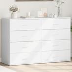 vidaXL Dressoirs 2 st 60x39x80 cm bewerkt hout wit, Minder dan 50 cm, Verzenden, Nieuw, Overige houtsoorten