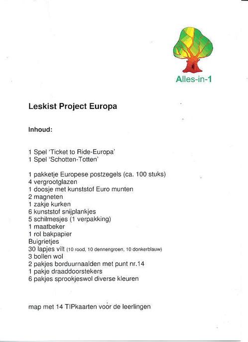 Alles-in-1 Leskist Project Europa voor 60 leerlingen, Boeken, Schoolboeken, Nieuw, Verzenden
