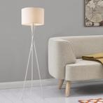 Vloerlamp Grenoble staande lamp metaal stof 154 cm E27 wit, Huis en Inrichting, Lampen | Vloerlampen, Verzenden, Nieuw