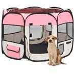vidaXL Hondenren inklapbaar met draagtas 90x90x58 cm roze, Dieren en Toebehoren, Honden-accessoires, Verzenden, Nieuw