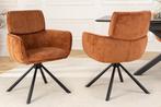 Draaibare Retro Stoel UNIEK Roestbruin Chenille Zwart, Huis en Inrichting, Stoelen, Ophalen of Verzenden, Nieuw