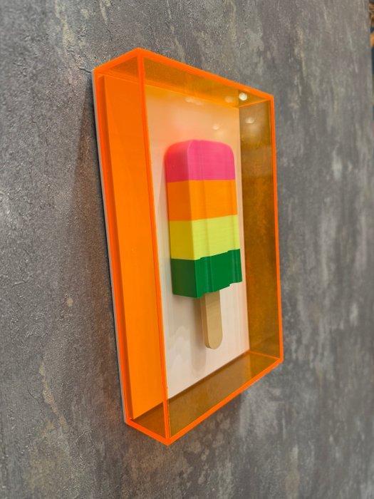 KIRAS - 1 FLAVOR - orange neon frame, Antiek en Kunst, Kunst | Schilderijen | Modern