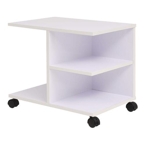 vidaXL Plankenkast verrijdbaar 50x35x42 cm wit, Huis en Inrichting, Kasten | Boekenkasten, 25 tot 50 cm, Nieuw, Overige houtsoorten
