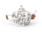 Een porseleinen theepot, China, 19e eeuw, Antiek en Kunst