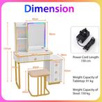 2dekans | coast Kaptafelset met Spiegel 80×40×137 cm – Wit –, Huis en Inrichting, Ophalen of Verzenden, Zo goed als nieuw