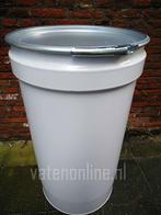 Witte metalen vaten, vaten ijzer, 120 Liter vat, dekselvat, Ophalen of Verzenden, Nieuw