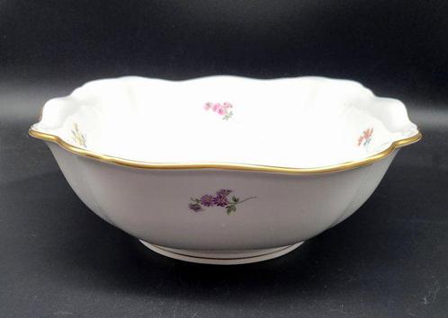 Meissen - Groenteschotel - Bloemendecor met gouden rand,, Antiek en Kunst, Antiek | Meubels | Tafels