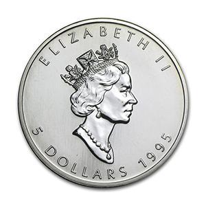 Canadian Maple Leaf 1 oz 1995 (326.244 oplage), Postzegels en Munten, Munten | Amerika, Noord-Amerika, Losse munt, Zilver, Verzenden