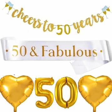 50 & Fabulous set goud met wit XL beschikbaar voor biedingen