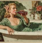 CREATIVE_HUB - Vintage adv Pretty woman drink Coca Cola