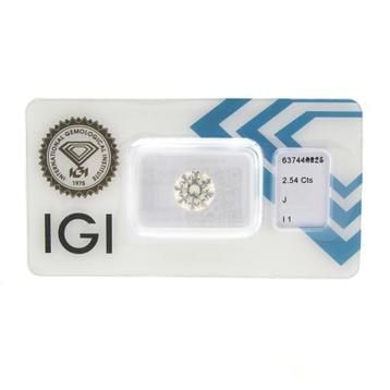 2,54 ct. Briljant geslepen diamant J / I1 + IGI Certifica... beschikbaar voor biedingen