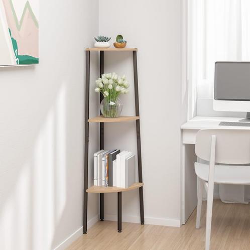 vidaXL Hoekkastje met 3 schappen 45,5x31,5x120 cm lichtbruin, Huis en Inrichting, Kasten | Boekenkasten, 25 tot 50 cm, Nieuw, Overige houtsoorten