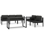 vidaXL 6-delige Loungeset met kussens aluminium antraciet, Verzenden, Nieuw, Aluminium, Loungeset