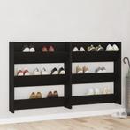 vidaXL Wand Schoenenkasten met plank Anders 2 pcs Zwart, Huis en Inrichting, Verzenden, Nieuw