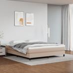 vidaXL Boxspring bed kunstleer cappuccinokleurig 180x200 cm, Huis en Inrichting, Slaapkamer | Bedden, Overige materialen, Eenpersoons