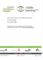 De impact van leren zichtbaar maken 9789462342392, Boeken, Zo goed als nieuw