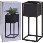 H&S Collection Bloempot op standaard 50 cm metaal zwart, Verzenden, Nieuw