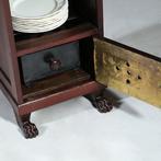 Unieke Empire bordenwarmer in mahonie n in authentieke staat, Ophalen of Verzenden