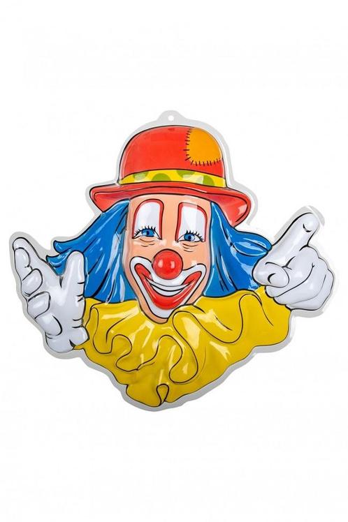 Wanddecoratie Clown Rode Hoed 50cm, Hobby en Vrije tijd, Feestartikelen, Nieuw, Verzenden