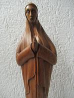sculptuur, Houten Mariabeeld - 57 cm - Eikenhout, Antiek en Kunst