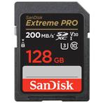 Sandisk 128GB SD Extreme Pro UHS-I U3 V30 200mb/s, Ophalen of Verzenden, Zo goed als nieuw