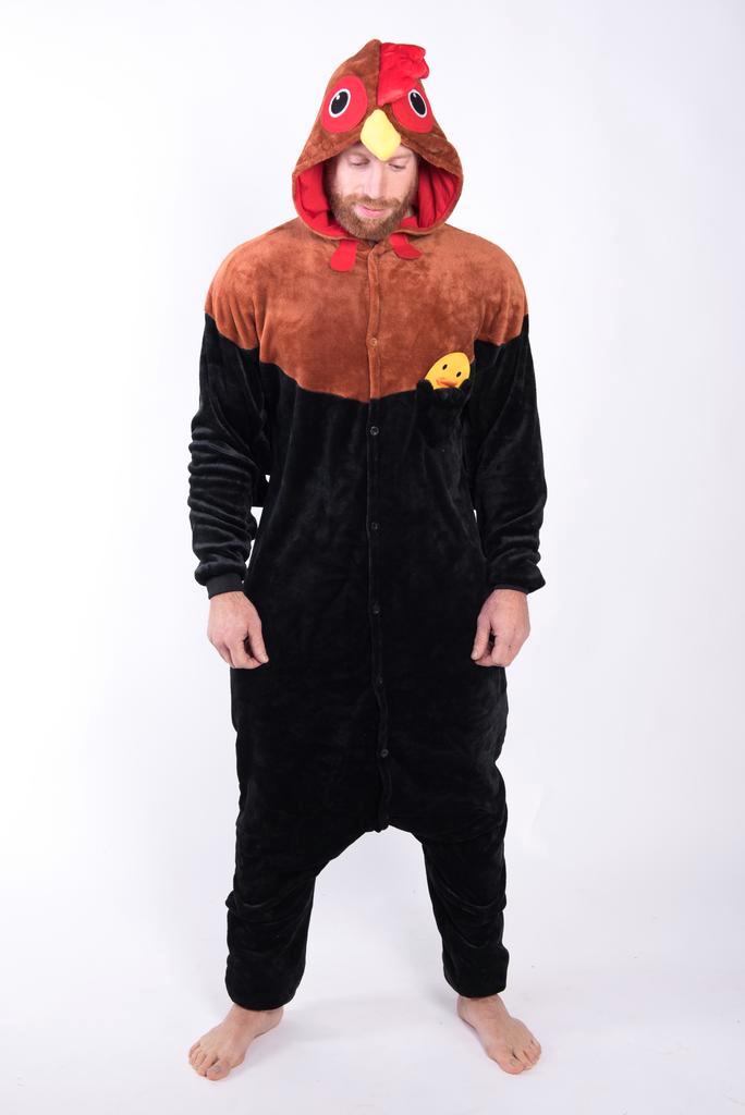 Onesie Haan Pak M-L Hanenpak Kostuum Bruin Zwart Ei Kip 170, Kleding | Heren, Carnavalskleding en Feestkleding, Kleding, Nieuw