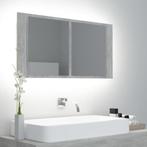 vidaXL Badkamerkast met spiegel en LED 90x12x45 cm acryl, Verzenden, Nieuw