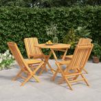 vidaXL 5-delige Tuinset massief teakhout, Verzenden, Nieuw, Hout, Tuinset