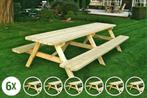 Rockwood® 6x Picknicktafel Massief Grenen Luxe Superieur, Ophalen of Verzenden, Nieuw, Rechthoekig, Hout