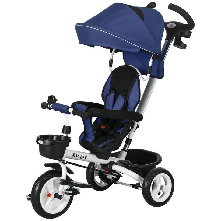 TRUUSK 6-in-1 Kinderdriewieler - Duwstang tot 25 kg - Opvouw, Tuin en Terras, Tuinstoelen, Nieuw, Verzenden